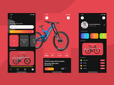 Bike App adobe xd app bicycle app bicycle app ui bike app bike app ui bike app ui inspiration branding design figma graphic design illustration logo typography ui ux vector