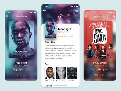 Movie app 2019 trend agency appdesign clean design ios minimal typography ui ux