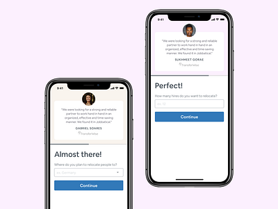 Jobbatical onboarding 2019 trend agency appdesign clean design ios iphone 11 minimal typography ui ux