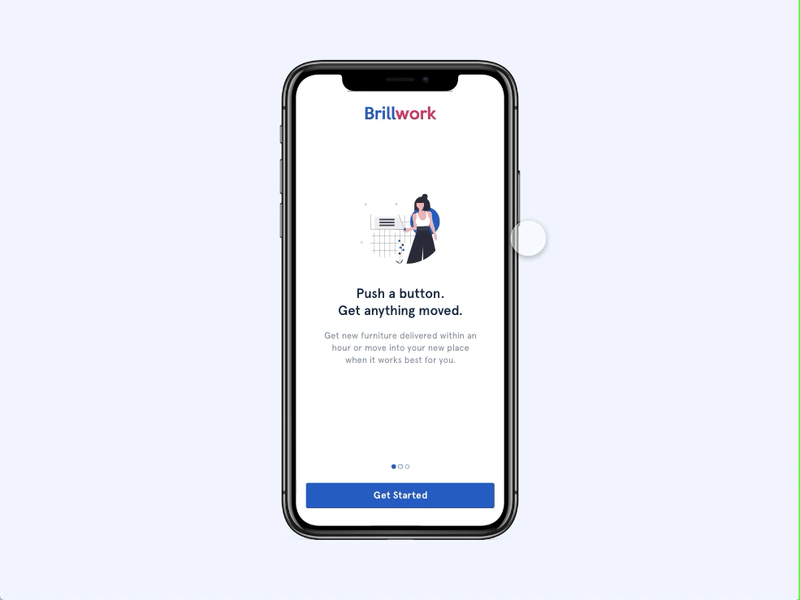 Brillwork-Onboarding 2019 trend agency animation appdesign clean design illustration illustrator ios iphone 11 pro minimal typography ui ux