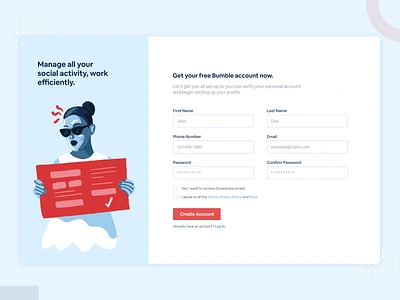 Sign Up Page 2019 trend 2020 appdesign art createaccount design illustration minimal signin signup typography ui ux webdesign website