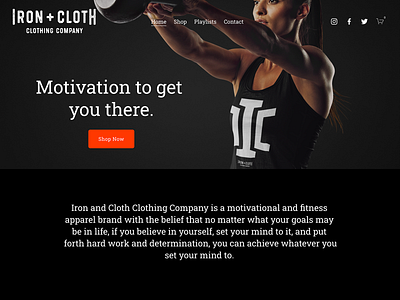 Iron + Cloth Clothing Company apparel branding design fitness t shirt design webdesign