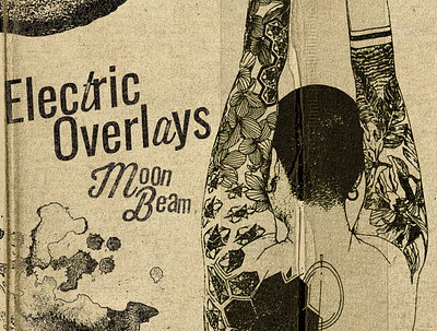 Electric Overlays: Moon Beam album cover album design music photoshop stamped texture type
