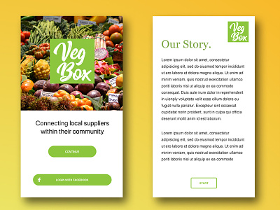 Veg Box app community connecting store suppliers ui vegetable veggies