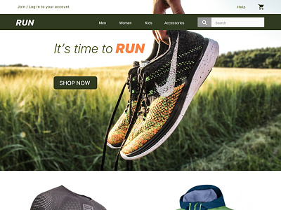 Run design fitness marathon race run running ui ux web website