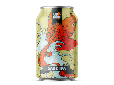 Sake IPA beer branding craftbeer design illustration ipa japan koi koi fish label logo packaging tattoo vector