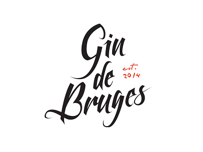 logo - gin de bruges alcohol branding gin liquer logo typography