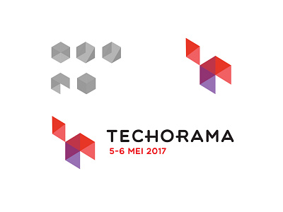 logo - TECHORAMA v1 branding conference it logo design mark polygon rebrand symbol