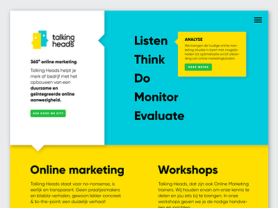 webdesign - talking heads homepage clean design flat grid menu simplicity site typography ui ux web