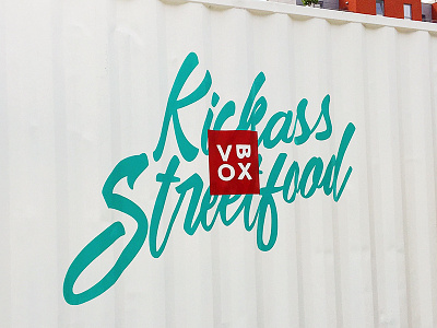 logo - VBOX, Kickass Streetfood asian branding bright food identity logo restaurant street urban vegan