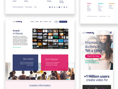 Moovly colours frontend interface minimal moovly responsive simplicity ui ux webdesign