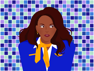 Jackie Brown character design illustration jackie brown pam grier tarantino vector