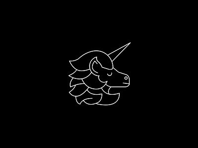 Unicorn black and white illustration line minimal symbol unicorn vector