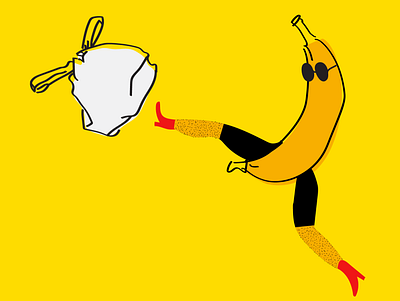 Shameless Banana awareness banana bananas comics enviroment fun illustration plastic plastic bag shameless sustainability sustainable yellow