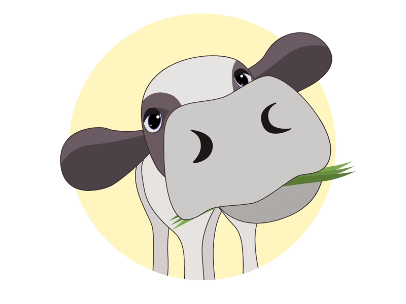 cow animal animation charackter chew cow gif