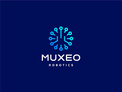 Muxeo abstract colors creative logo logodesign logotype mark minimal monogram monogram letter mark monogram logo robotics simple symbol