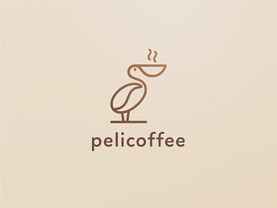Pelicoffee abstract coffee creative esense lines logo logocoffee logodesign logodesigner logomark mark minimal simple symbol