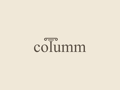 Columm icon interpretation logo logotype mark simple text