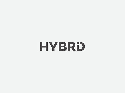 Hybrid design logo logotype mark simple symbol word