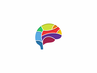 Brain brain colors concept lines logo logotype mark shadow simple symbol