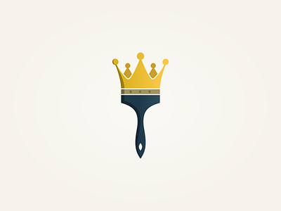 Prince of paint crown esense logo logotype mark paint symbol vector