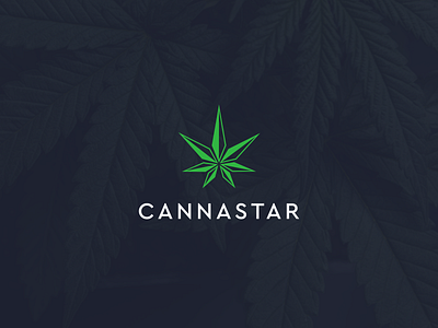 Cannastar cannabis esense green logo logotype mark simple symbol