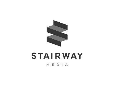 Stairway Media abstract creative lines logo logotype mark minimal monogram simple symbol