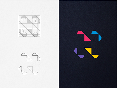 H monogram abstract colors construction creative grids guidelines logo logodesign logogrid logomonogram logos mark minimal monogram monogram letter mark negativespace playful simple symbol