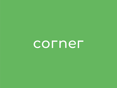 Corner abstract clever corner creative green logo logotype mark minimal simple symbol word
