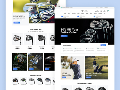 Callaway Golf Pre-Owned e commerce golf redesign store ui ux website