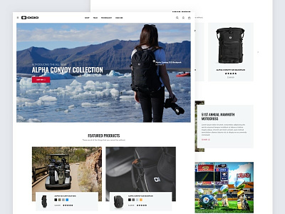 OGIO Redesign backpacks branding commerce ecommerce home page redesign shopping store ui ux visual design