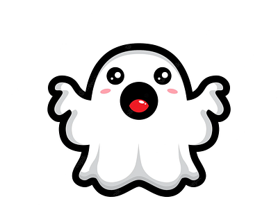 Cute Illustrated Ghost branding cute ghosts cute illustrated ghost freelance graphic designer freelancer graphic design illustrated illustration logo