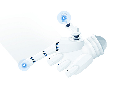 Robot Hand clean design futuristic minimal modern robot simple technology white
