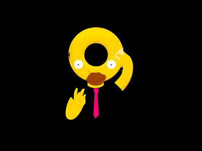 Donuthead donut donuthead homer simpson illustration simpson