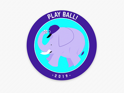 Opening Day! badge elephant illustration vector artwork