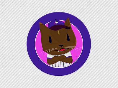 Kitty Manager baseball illustration vector art