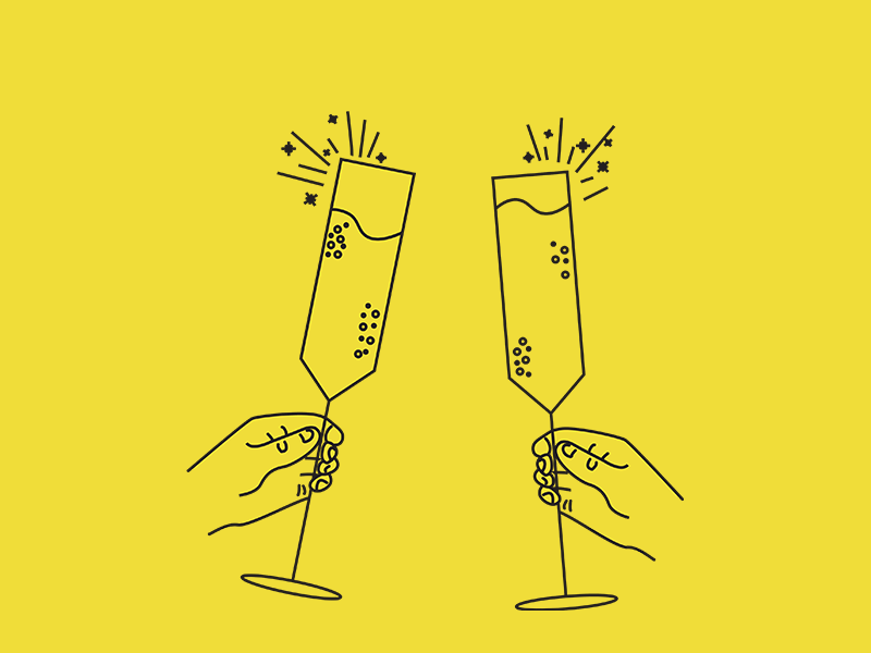 Cheers! celebrate champagne cheers clink holiday new years prosecco salud