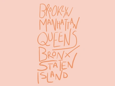 5 Boroughs apple pencil borough bronx brooklyn handwriting ipad manhattan procreate queens staten island