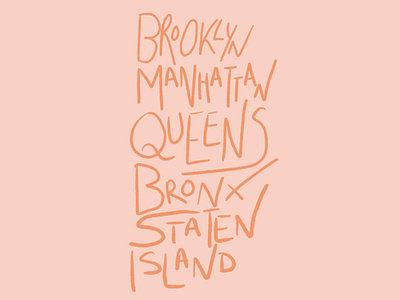 5 Boroughs apple pencil borough bronx brooklyn handwriting ipad manhattan procreate queens staten island