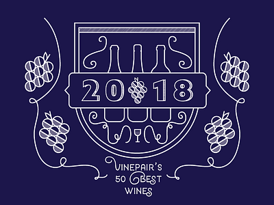 VinePair Top50 Wines Seal 2018 2018 alcohol booze illustration liquor seal top50 topwines vinepair wine wines