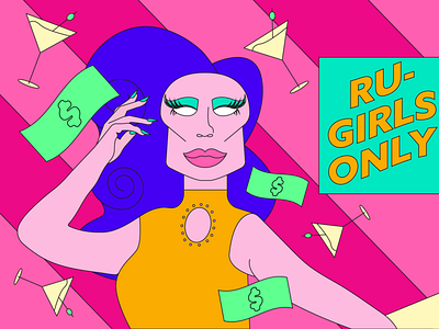 Drag Queen Inequality club design drag queen drag race gay illustration lgbtq money nightlife rupaul vinepair