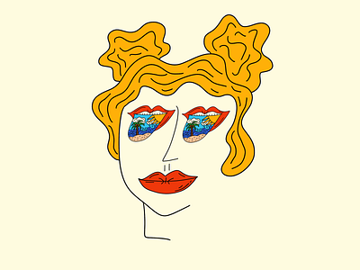 Beachy Girl apple pencil beach girl illustration ipad procreate psychedelic vibes