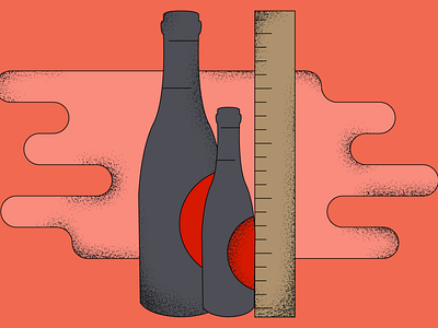 Bottles on bottles 375ml booze bottle illustration liquor ruler wine wine bottle