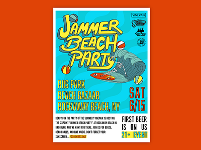 Sixpoint x VinePair Jammer Beach Party Invite beach party beach party flyer beer invitation invite jammer party sixpoint vinepair