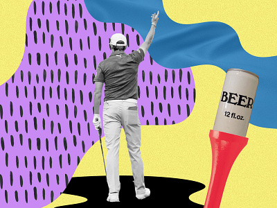 Golfing 4 Beer beer collage golf illustration photoshop