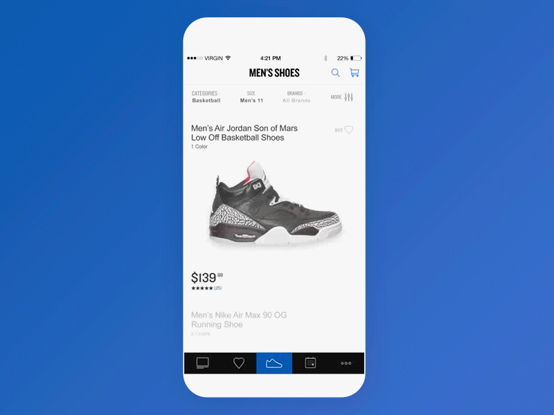 Finishline App - Product Feed to PDP app e commerce mobile pdp product page retail
