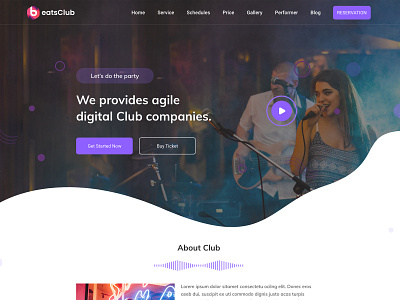 Beatsclub - Nightlife & Event Template adobe adobexd b nightlife casino clean conference creative design dribbble elegant modern nightclu prototype trendy typogaphy ui ux website xd xd design