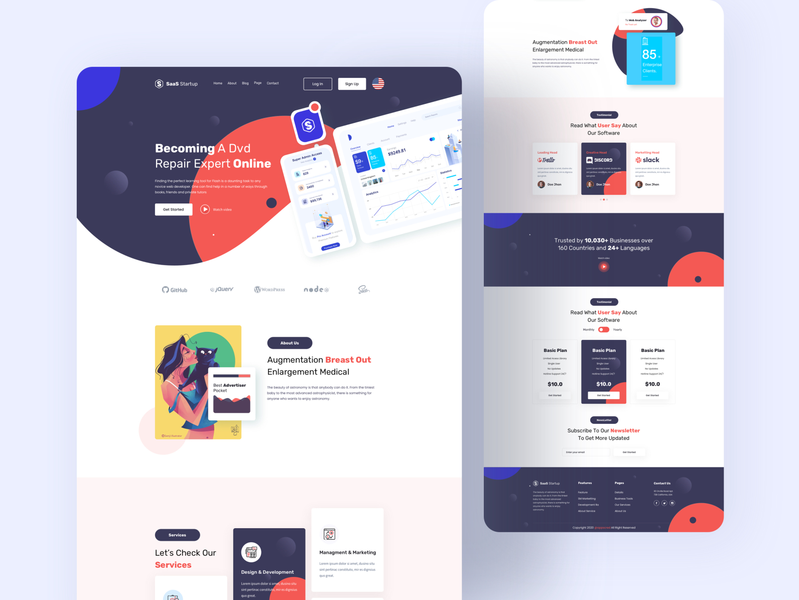 SaaS Startup - Multipurpose Startup SaaS Template by appscred on Dribbble