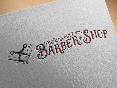 The Wolcott Barber Shop barbershop branding design digital lettering icon illustration lettering logo typography vintage