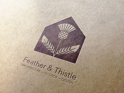 Feather & Thistle Logo branding design feather icon illustration logo thistle typography